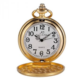 Kapesní otvírací hodinky Kronen & Söhne, zlacené - Kapesní hodinky z doby, kdy se ještě nespěchalo. Gravírujeme podle vašeho zadání! Přesně, rychle, kvalitně. Zboží skladem, expedice do 24h.