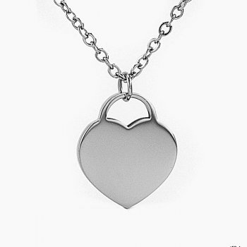 Náhrdelník SRDCE 16x19, chirurgická ocel - Jemné a decentní srdíčko z chirurgické oceli. Gravírujeme dle vašeho zadání. Skladem, expedice do 24h. 