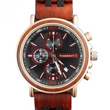 Hodinky TIMEGENT Elysium, dřevěné, pánské - Náramkové hodinky s luxusním dřevěným řemínkem a možností gravírovaného věnování. Skvělý dárek! Skladem, expedice do 24h.