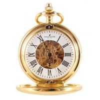 Kapesní otvírací hodinky Mechanic, David Aster, zlacené - Kapesní hodinky z doby, kdy se ještě nespěchalo. Skladem, expedice do 24h.