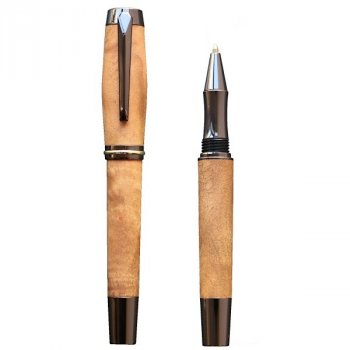 Kuličkové pero Wood Factory Camphor Antracit - Luxusní ručně vyráběné dřevěné pero s gravírovanými iniciálami majitele. Skladem, expedice 1-2 dny.