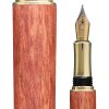 Plnicí pero Wood Factory Bubinga Gold - Luxusní ručně vyráběné dřevěné pero s gravírovanými iniciálami majitele. Skladem, expedice 1-2 dny.
