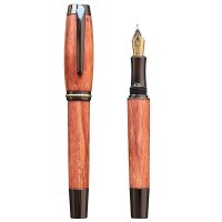 Plnicí pero Wood Factory Bubinga Antracit - Luxusní ručně vyráběné dřevěné pero s gravírovanými iniciálami majitele. Skladem, expedice 1-2 dny.